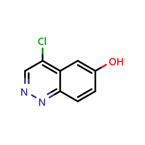 Chemical structure of 4-Chlorocinnolin-6-ol , CAS 439085-78-6, AChemBlock V149208