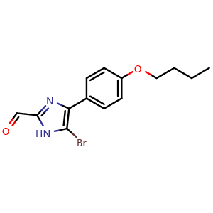 Chemical structure of 5-Bromo-4-(4-butoxyphenyl)imidazole-2-carbaldehyde , CAS 2837702-26-6, AChemBlock V149222