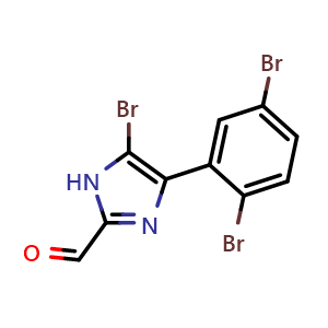 Chemical structure of 5-Bromo-4-(2,5-dibromophenyl)imidazole-2-carbaldehyde , CAS 2837131-67-4, AChemBlock V149223