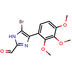 Chemical structure of 5-Bromo-4-(2,3,4-trimethoxyphenyl)imidazole-2-carbaldehyde , CAS 2841239-11-8, AChemBlock V149224