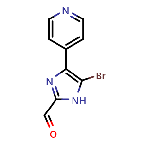 Chemical structure of 5-Bromo-4-(4-pyridyl)imidazole-2-carbaldehyde , CAS 2829109-55-7, AChemBlock V149227