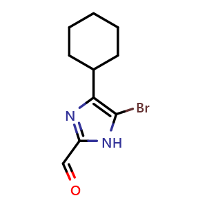 Chemical structure of 5-Bromo-4-cyclohexylimidazole-2-carbaldehyde , CAS 1780448-07-8, AChemBlock V149236
