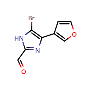 Chemical structure of 5-Bromo-4-(3-furyl)imidazole-2-carbaldehyde , CAS 2840156-33-2, AChemBlock V149242