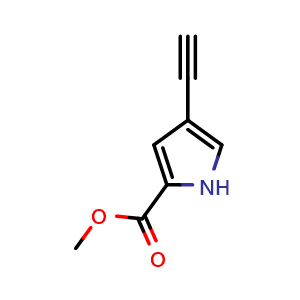 Chemical structure of Methyl 4-Ethynylpyrrole-2-carboxylate , CAS 2383605-25-0, AChemBlock V149265