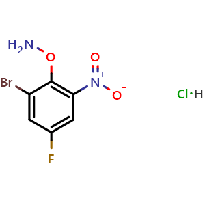 Chemical structure of O-(2-Bromo-4-fluoro-6-nitrophenyl)hydroxylamine Hydrochloride , AChemBlock V149344