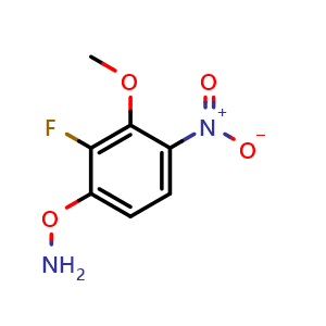 Chemical structure of O-(2-Fluoro-3-methoxy-4-nitrophenyl)hydroxylamine , AChemBlock V149364
