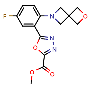 Methyl 5-[5-Fluoro-2-(2-oxa-6-azaspiro[3.3]heptan-6-yl)phenyl]-1,3,4-oxadiazole-2-carboxylate