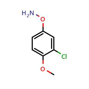 Chemical structure of O-(3-Chloro-4-methoxyphenyl)hydroxylamine , AChemBlock V149424