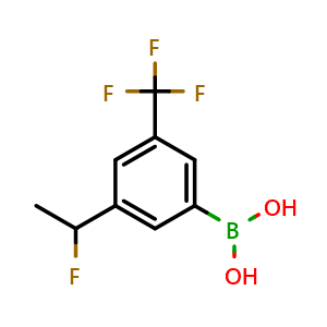 Chemical structure of 3-(1-Fluoroethyl)-5-(trifluoromethyl)phenylboronic Acid , AChemBlock V149447