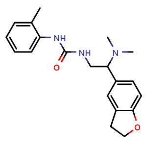 Chemical structure of 1-[2-(2,3-Dihydro-5-benzofuryl)-2-(dimethylamino)ethyl]-3-(o-tolyl)urea , CAS 1428367-46-7, AChemBlock V149576