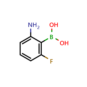Chemical structure of 2-Amino-6-fluorophenylboronic Acid , CAS 1417200-93-1, AChemBlock V149581