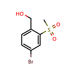 Chemical structure of 4-Bromo-2-(methylsulfonyl)benzyl Alcohol , CAS 773873-27-1, AChemBlock V149610
