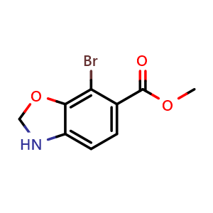 Chemical structure of Methyl 7-Bromo-2,3-dihydrobenzoxazole-6-carboxylate , CAS 2832410-19-0, AChemBlock V149614