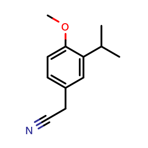Chemical structure of 3-Isopropyl-4-methoxyphenylacetonitrile , CAS 31859-25-3, AChemBlock V149615