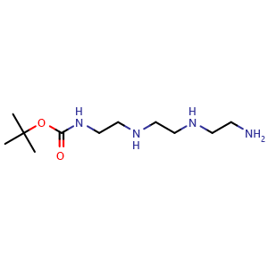 Chemical structure of N1-Boc-N2-[2-[(2-aminoethyl)amino]ethyl]-1,2-ethanediamine , CAS 121557-54-8, AChemBlock V149630