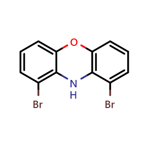 Chemical structure of 1,9-Dibromo-10H-phenoxazine , CAS 2490196-50-2, AChemBlock V149643