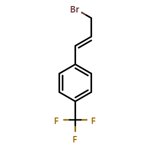 Chemical structure of (E)-1-(3-Bromo-1-propenyl)-4-(trifluoromethyl)benzene , CAS 762247-01-8, AChemBlock V149660