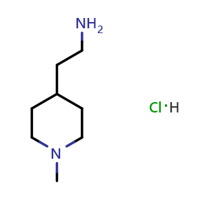 Chemical structure of 2-(1-Methyl-4-piperidyl)ethanamine Hydrochloride , CAS 1158563-69-9, AChemBlock V149663