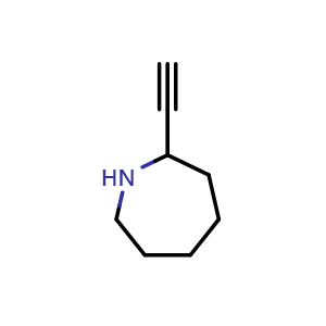 Chemical structure of 2-Ethynylazepane , CAS 1823074-08-3, AChemBlock V149671