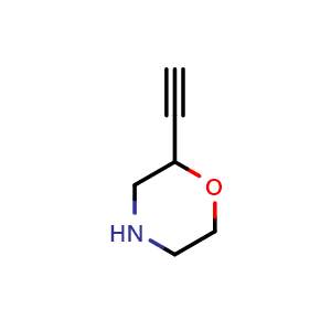Chemical structure of 2-Ethynylmorpholine , CAS 2098017-00-4, AChemBlock V149674