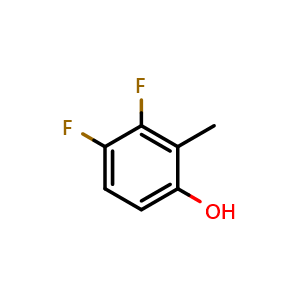 Chemical structure of 3,4-Difluoro-2-methylphenol , CAS 1232774-26-3, AChemBlock V149699