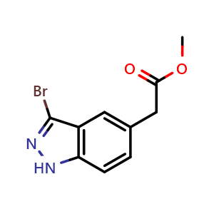 Chemical structure of Methyl 3-Bromoindazole-5-acetate , CAS 2090149-04-3, AChemBlock V149700