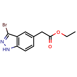 Chemical structure of Ethyl 3-Bromoindazole-5-acetate , CAS 2114116-78-6, AChemBlock V149701