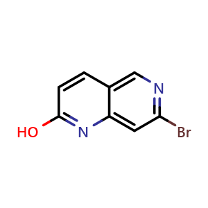 Chemical structure of 7-Bromo-1,6-naphthyridin-2-ol , CAS 1574395-48-4, AChemBlock V149706