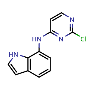 Chemical structure of N-(2-Chloro-4-pyrimidinyl)indol-7-amine , CAS 2841219-97-2, AChemBlock V149720