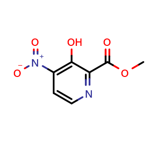 Chemical structure of Methyl 3-Hydroxy-4-nitropyridine-2-carboxylate , CAS 1625618-01-0, AChemBlock V149727