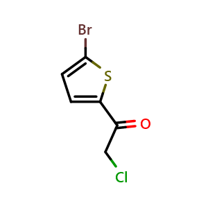 Chemical structure of 1-(5-Bromo-2-thienyl)-2-chloroethanone , CAS 62673-67-0, AChemBlock V149728