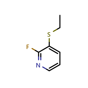 Chemical structure of 3-(Ethylthio)-2-fluoropyridine , CAS 117670-97-0, AChemBlock V149744