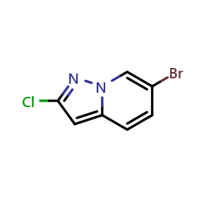 Chemical structure of 6-Bromo-2-chloropyrazolo[1,5-a]pyridine , AChemBlock V149748