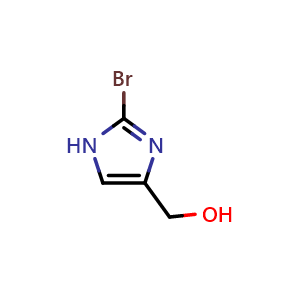 Chemical structure of 2-Bromoimidazole-4-methanol , CAS 1162674-62-5, AChemBlock V149759