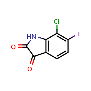 Chemical structure of 7-Chloro-6-iodoisatin , CAS 2968898-96-4, AChemBlock V149771