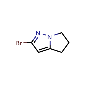 Chemical structure of 2-Bromo-5,6-dihydro-4H-pyrrolo[1,2-b]pyrazole , CAS 1621526-58-6, AChemBlock V149776