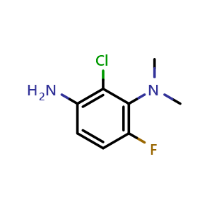 Chemical structure of 2-Chloro-6-fluoro-N1,N1-dimethyl-1,3-benzenediamine , AChemBlock V149804