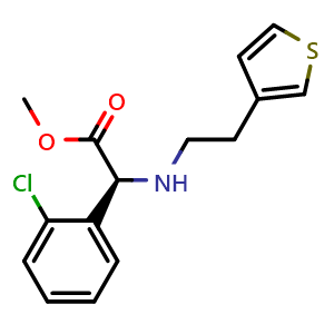 Chemical structure of Methyl (S)-2-(2-Chlorophenyl)-2-[[2-(3-thienyl)ethyl]amino]acetate , CAS 1314028-89-1, AChemBlock V149823