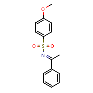 Chemical structure of 4-Methoxy-N-(1-phenylethylidene)benzenesulfonamide , CAS 327175-78-0, AChemBlock V149842