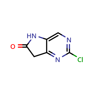 Chemical structure of 2-Chloro-5H-pyrrolo[3,2-d]pyrimidin-6(7H)-one , CAS 1536927-56-6, AChemBlock V149848