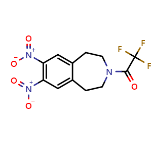 Chemical structure of 1-(7,8-Dinitro-4,5-dihydro-1H-benzo[d]azepin-3(2H)-yl)-2,2,2-trifluoroethanone , CAS 1241840-71-0, AChemBlock V149859
