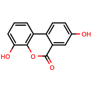 Chemical structure of 4,8-Dihydroxy-6H-benzo[c]chromen-6-one , CAS 1601489-88-6, AChemBlock V149918