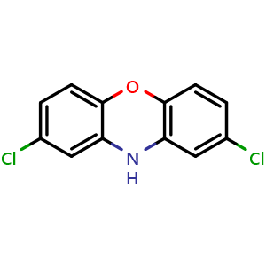 Chemical structure of 2,8-Dichloro-10H-phenoxazine , CAS 5383-03-9, AChemBlock V149927