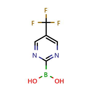 Chemical structure of 5-(Trifluoromethyl)pyrimidine-2-boronic Acid , CAS 2053636-31-8, AChemBlock V149936