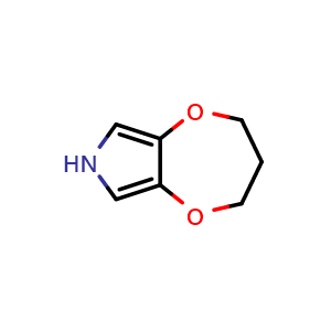 Chemical structure of 2,3,4,7-Tetrahydro-[1,4]dioxepino[2,3-c]pyrrole , CAS 259737-86-5, AChemBlock V149941
