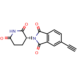 Chemical structure of (R)-2-(2,6-Dioxopiperidin-3-yl)-5-ethynylisoindoline-1,3-dione , AChemBlock V149943