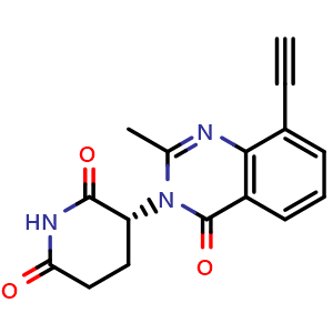 Chemical structure of (R)-3-(8-Ethynyl-2-methyl-4-oxoquinazolin-3(4H)-yl)piperidine-2,6-dione , AChemBlock V149946