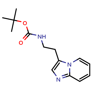 Chemical structure of N-Boc-2-(imidazo[1,2-a]pyridin-3-yl)ethanamine , AChemBlock V149953