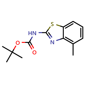 Chemical structure of 2-(Boc-amino)-4-methylbenzothiazole , CAS 936827-72-4, AChemBlock V149957
