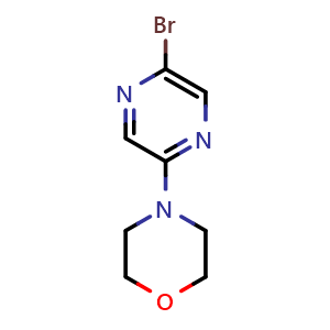 Chemical structure of 4-(5-Bromo-2-pyrazinyl)morpholine , CAS 955050-08-5, AChemBlock V149964